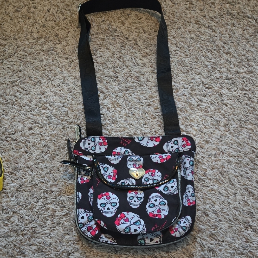 Black Sugar Skull Print Women's Bag